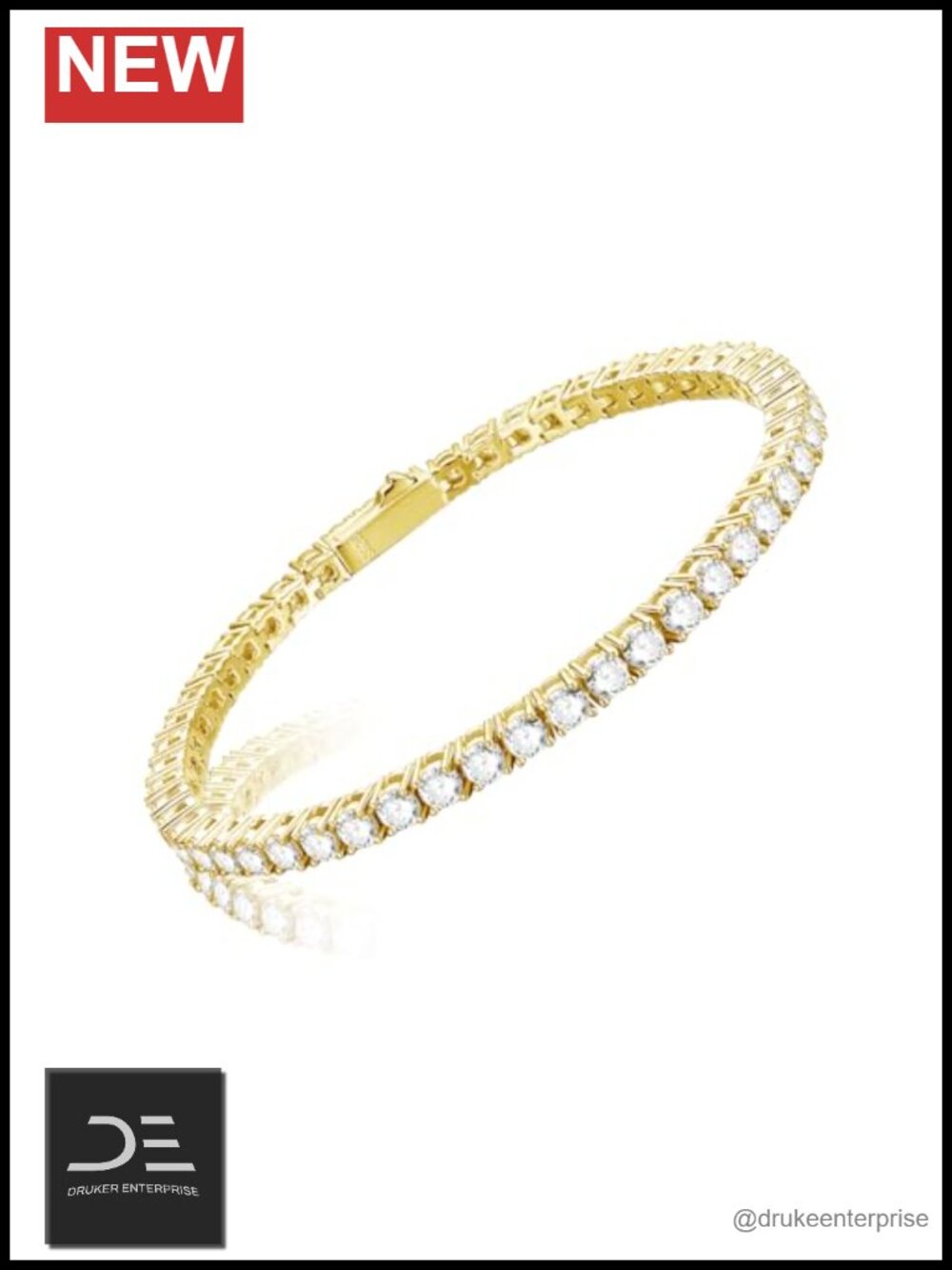 Sterling Silver Moissanite Tennis Bracelet White Gold Plated VVS1 7 Inch Women's